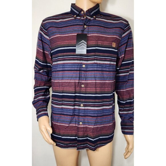 Solaris Men's  Shirt Size  M Button Up Cotton Long Sleeve Striped Blue (38) - Picture 4 of 12